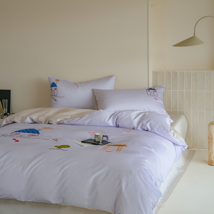 91家纺网 家纺一手货源 找家纺 （总）云胡 2025新款A类100%长绒棉纯棉四件套-恬梦 