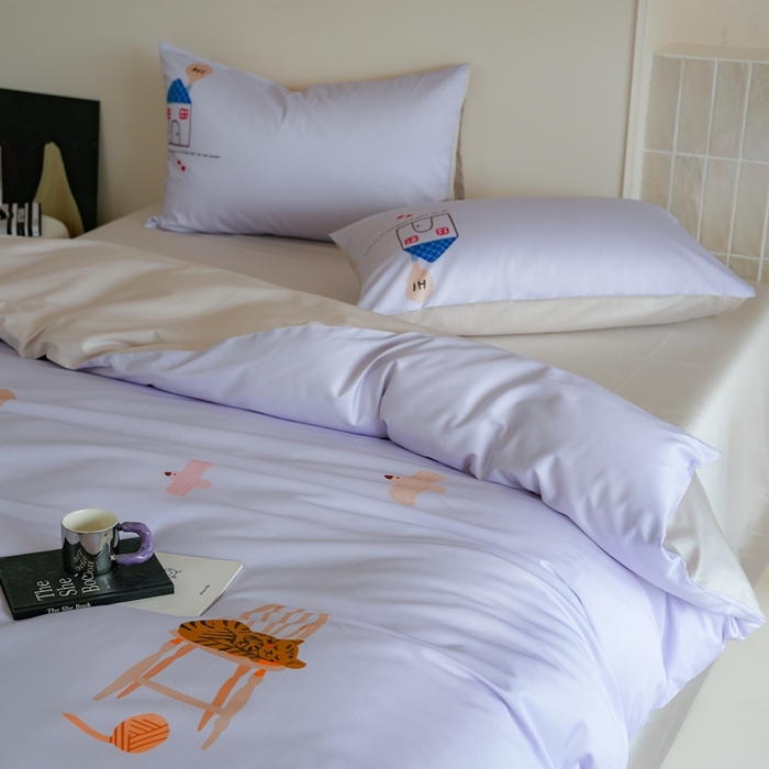 91家纺网 家纺一手货源 找家纺 （总）云胡 2025新款A类100%长绒棉纯棉四件套-恬梦 