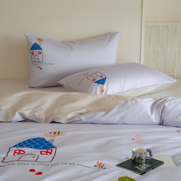 91家纺网 家纺一手货源 找家纺 （总）云胡 2025新款A类100%长绒棉纯棉四件套-恬梦 