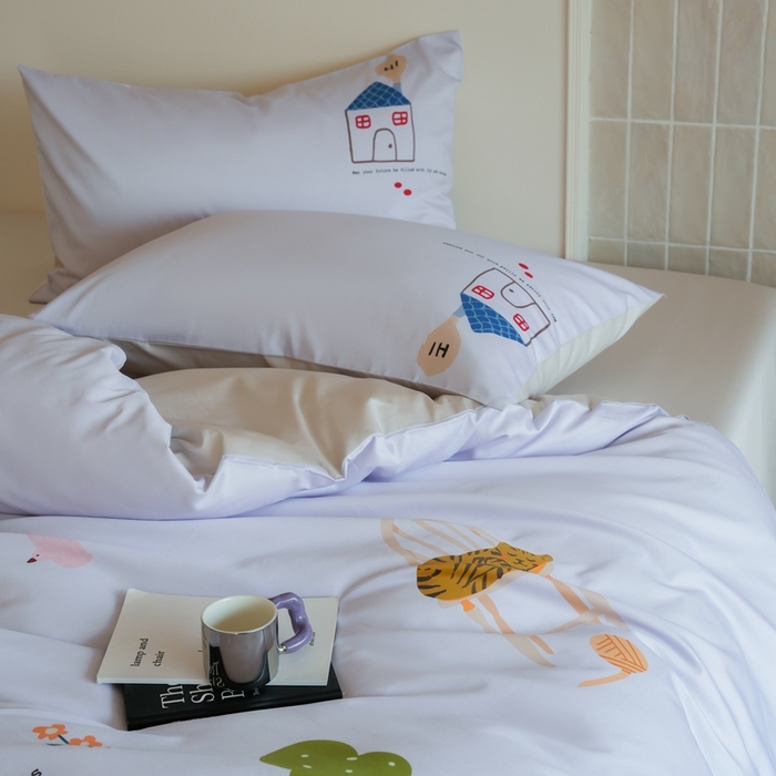 91家纺网 家纺一手货源 找家纺 （总）云胡 2025新款A类100%长绒棉纯棉四件套-恬梦 