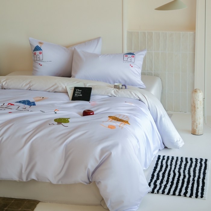 91家纺网 家纺一手货源 找家纺 （总）云胡 2025新款A类100%长绒棉纯棉四件套-恬梦 