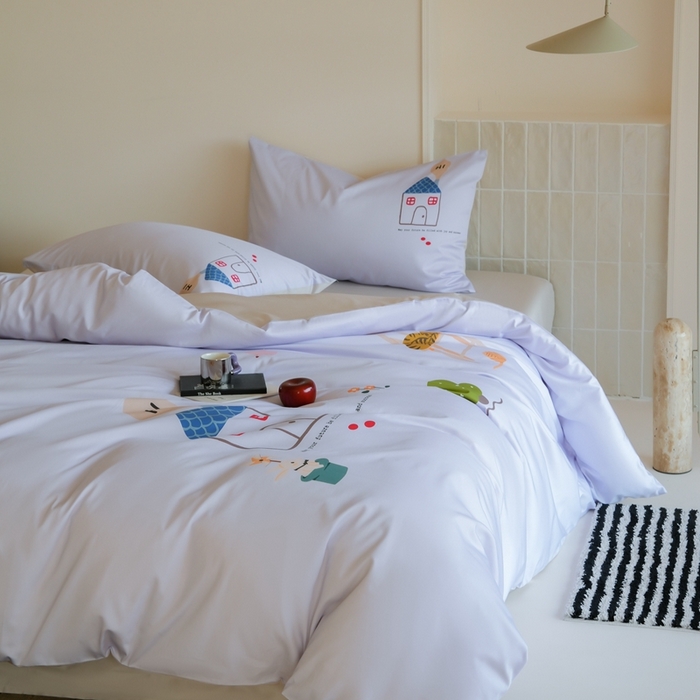 91家纺网 家纺一手货源 找家纺 （总）云胡 2025新款A类100%长绒棉纯棉四件套-恬梦 