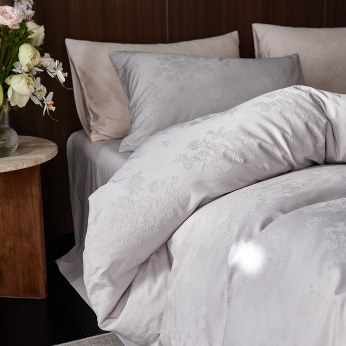 91家纺网 家纺一手货源 找家纺 （总）云胡 2025新款A类水洗工艺纯棉四件套-若曦-棠梨紫