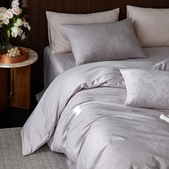 91家纺网 家纺一手货源 找家纺 （总）云胡 2025新款A类水洗工艺纯棉四件套-若曦-棠梨紫