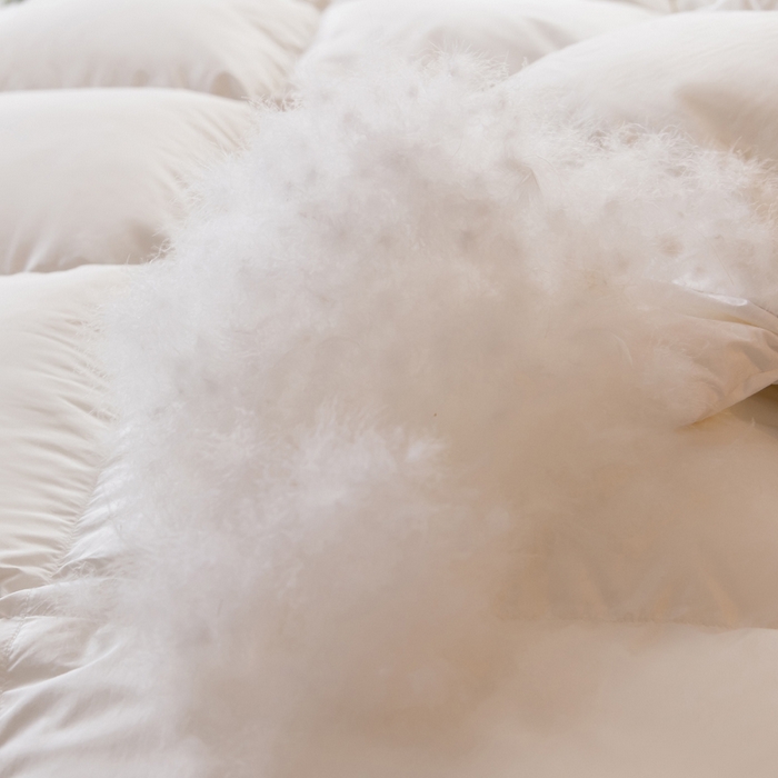 91家纺网 家纺一手货源 找家纺 （总）圣梦莱羽绒家纺 2025新款140支超薄匹马棉羽绒冬被 95鹅绒被子加厚被芯羽绒（假一赔十万元）
