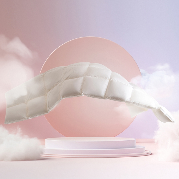 91家纺网 家纺一手货源 找家纺 圣梦莱羽绒家纺 2025新款140支超薄匹马棉羽绒冬被 95鹅绒被子加厚被芯羽绒（假一赔十万元） 白色