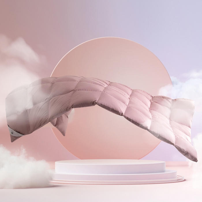 91家纺网 家纺一手货源 找家纺 圣梦莱羽绒家纺 2025新款140支超薄匹马棉羽绒冬被 95鹅绒被子加厚被芯羽绒（假一赔十万元） 豆沙色