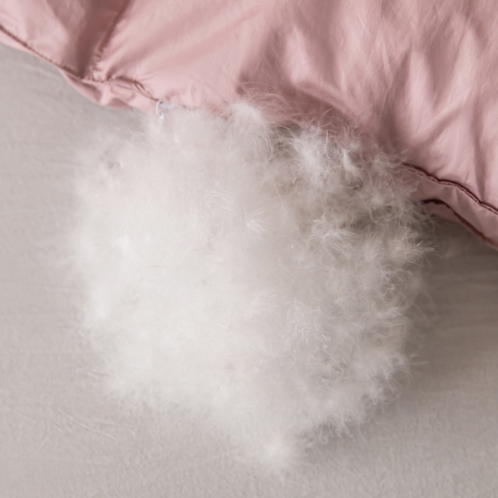 91家纺网 家纺一手货源 找家纺 圣梦莱羽绒家纺 2025新款140支超薄匹马棉羽绒冬被 95鹅绒被子加厚被芯羽绒（假一赔十万元） 豆沙色