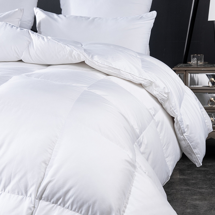 91家纺网 家纺一手货源 找家纺 圣梦莱羽绒家纺 2025新款120支全棉纯棉羽绒冬被 95鹅绒被子加厚被芯羽绒（假一赔十万元） 白色