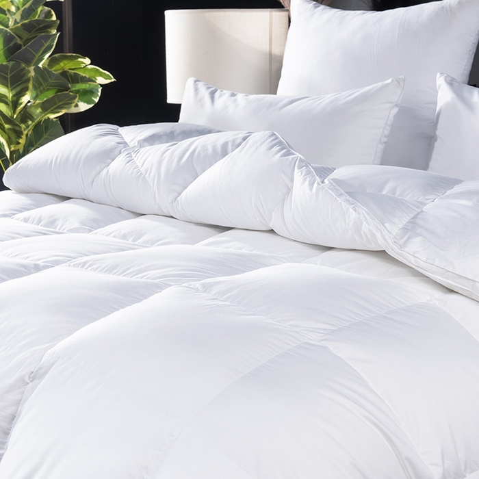 91家纺网 家纺一手货源 找家纺 圣梦莱羽绒家纺 2025新款120支全棉纯棉羽绒冬被 95鹅绒被子加厚被芯羽绒（假一赔十万元） 白色