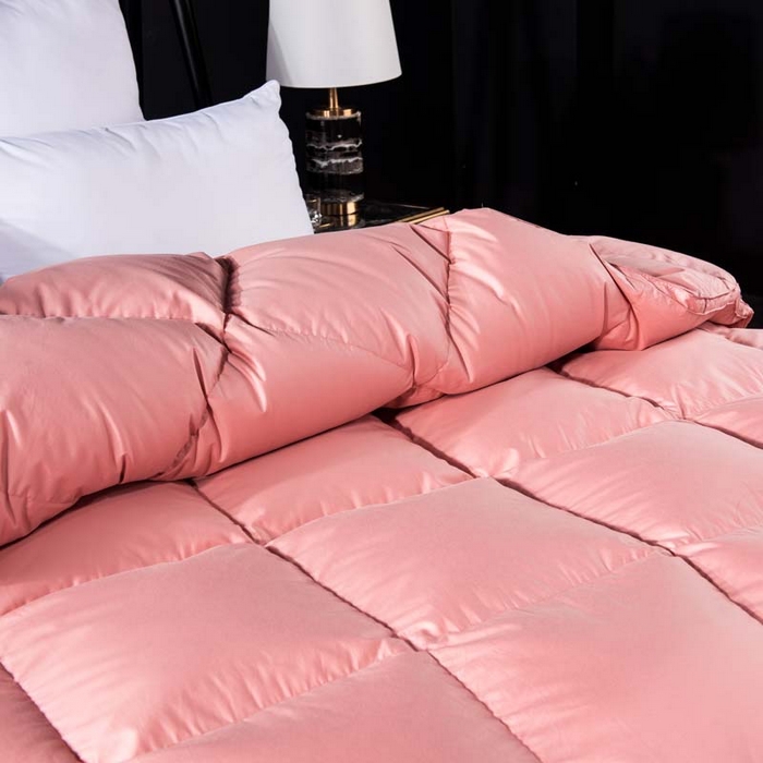 91家纺网 家纺一手货源 找家纺 圣梦莱羽绒家纺 2025新款120支全棉纯棉羽绒冬被 95鹅绒被子加厚被芯羽绒（假一赔十万元） 红色