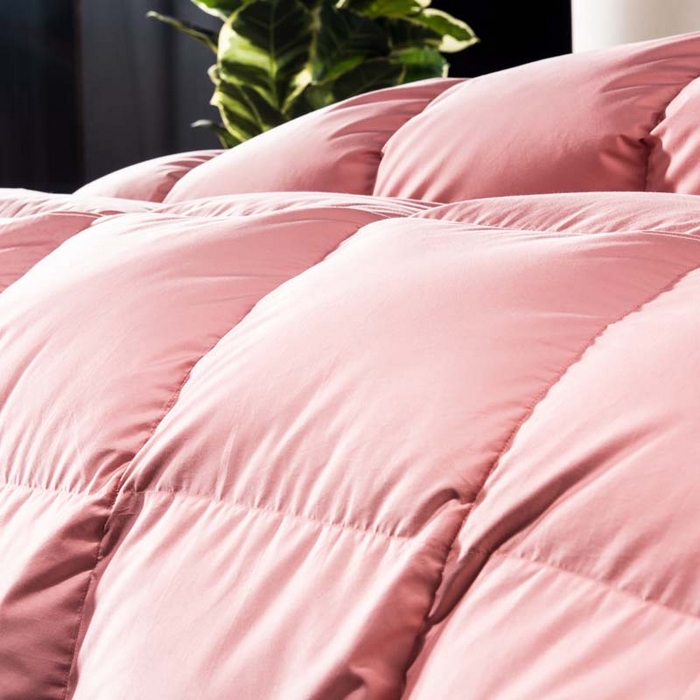 91家纺网 家纺一手货源 找家纺 圣梦莱羽绒家纺 2025新款120支全棉纯棉羽绒冬被 95鹅绒被子加厚被芯羽绒（假一赔十万元） 红色