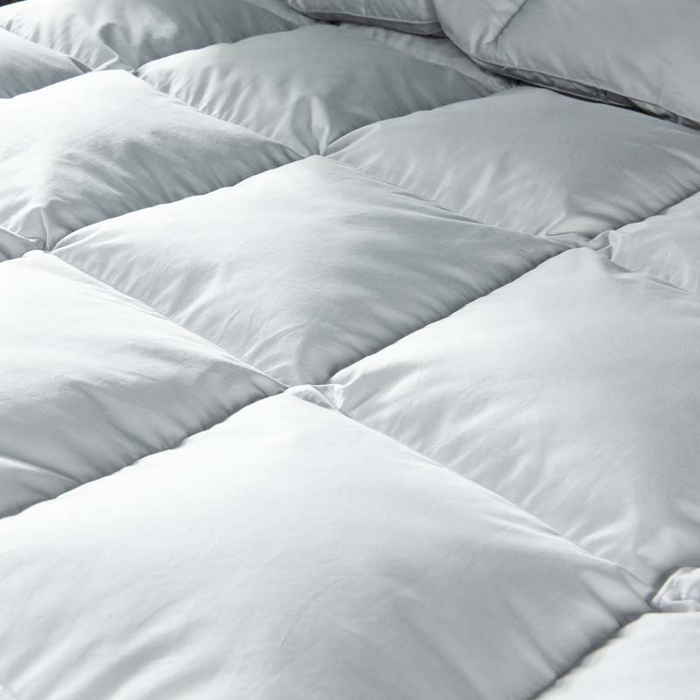 91家纺网 家纺一手货源 找家纺 圣梦莱羽绒家纺 2025新款120支全棉纯棉羽绒冬被 95鹅绒被子加厚被芯羽绒（假一赔十万元） 灰色
