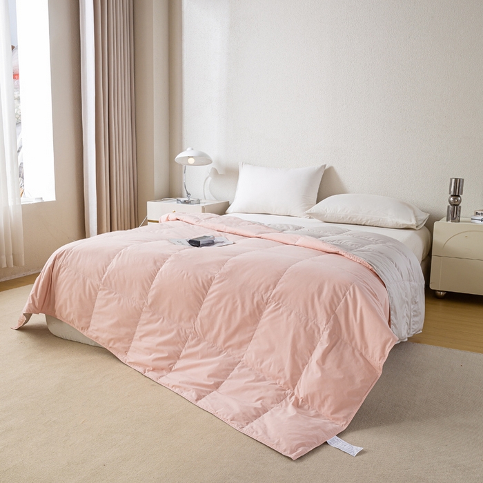 91家纺网 家纺一手货源 找家纺 （总）圣梦莱羽绒家纺 2025春夏新款可水洗羽绒夏被 90拒水白鸭绒被子被芯羽绒（假一赔十万元）