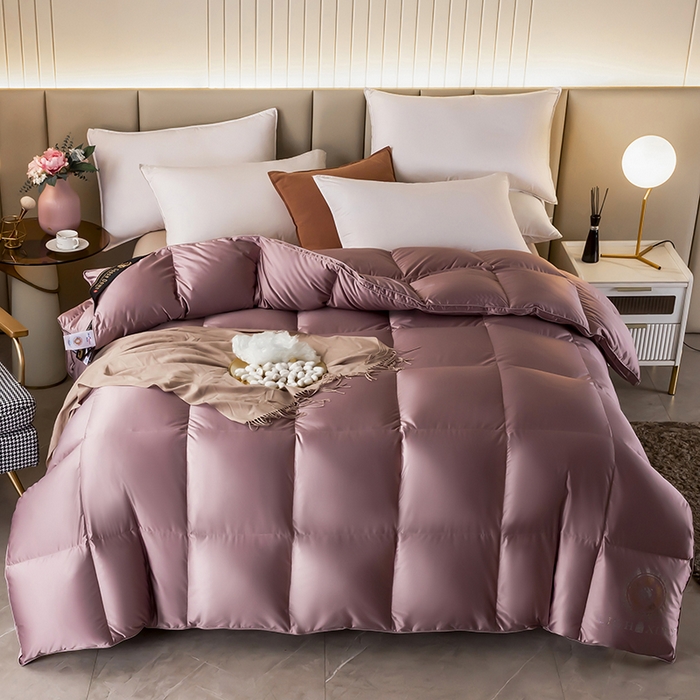 91家纺网 家纺一手货源 找家纺 （总）圣梦莱羽绒家纺 2025新款真丝被壳羽绒冬被95鹅绒被子加厚被芯羽绒 95白鹅绒被（ 假一赔十万元）