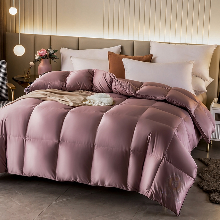 91家纺网 家纺一手货源 找家纺 （总）圣梦莱羽绒家纺 2025新款真丝被壳羽绒冬被95鹅绒被子加厚被芯羽绒 95白鹅绒被（ 假一赔十万元）