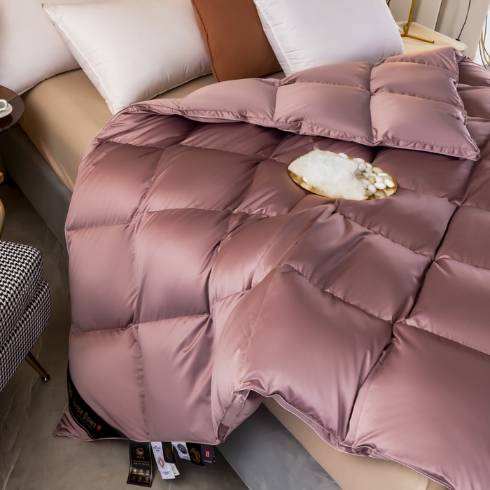 91家纺网 家纺一手货源 找家纺 （总）圣梦莱羽绒家纺 2025新款真丝被壳羽绒冬被95鹅绒被子加厚被芯羽绒 95白鹅绒被（ 假一赔十万元）