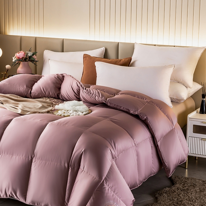 91家纺网 家纺一手货源 找家纺 （总）圣梦莱羽绒家纺 2025新款真丝被壳羽绒冬被95鹅绒被子加厚被芯羽绒 95白鹅绒被（ 假一赔十万元）