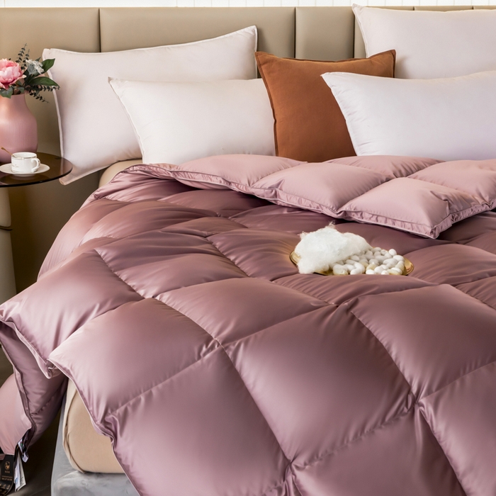 91家纺网 家纺一手货源 找家纺 （总）圣梦莱羽绒家纺 2025新款真丝被壳羽绒冬被95鹅绒被子加厚被芯羽绒 95白鹅绒被（ 假一赔十万元）