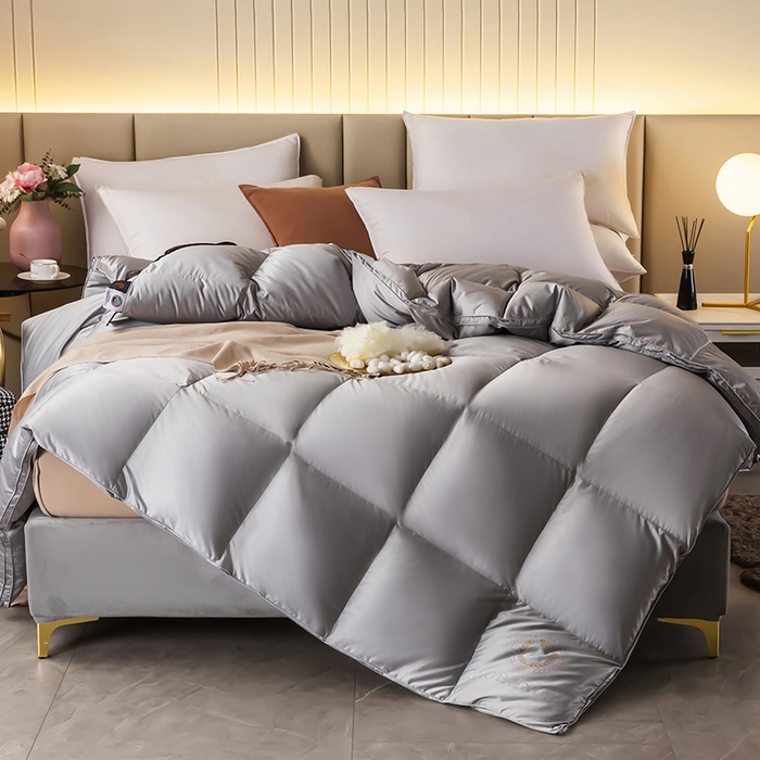 91家纺网 家纺一手货源 找家纺 （总）圣梦莱羽绒家纺 2025新款真丝被壳羽绒冬被95鹅绒被子加厚被芯羽绒 95白鹅绒被（ 假一赔十万元）