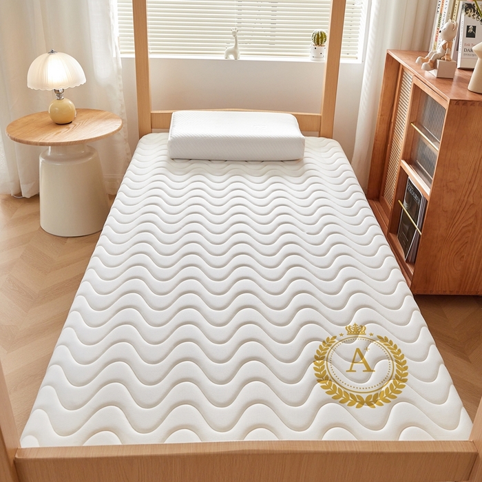 91家纺网 家纺一手货源 找家纺 希廷顿 2025春夏新款波浪宿舍床垫单床垫 白色-波浪-A+烫画