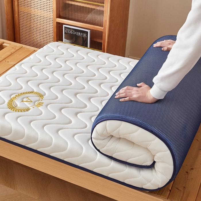 91家纺网 家纺一手货源 找家纺 希廷顿 2025春夏新款波浪宿舍床垫单床垫 白色-波浪-A+烫画