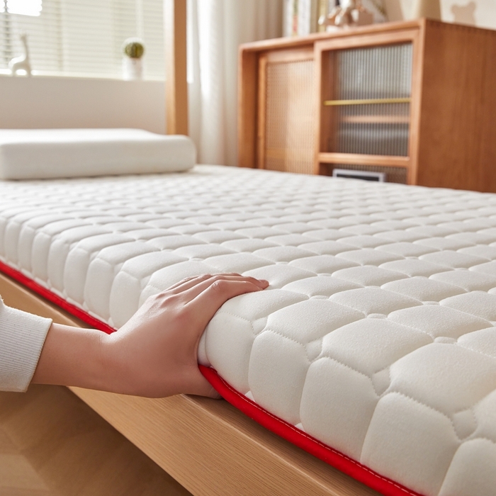 91家纺网 家纺一手货源 找家纺 希廷顿 2025春夏新款方格宿舍床垫单床垫 白色-方格-A+烫画