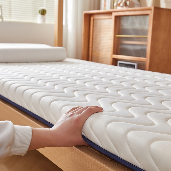 91家纺网 家纺一手货源 找家纺 希廷顿 2025春夏新款波浪宿舍床垫单床垫 白色-波浪-H烫画