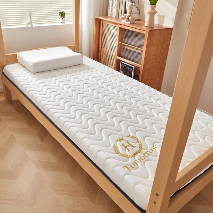 91家纺网 家纺一手货源 找家纺 希廷顿 2025春夏新款波浪宿舍床垫单床垫 白色-波浪-H烫画