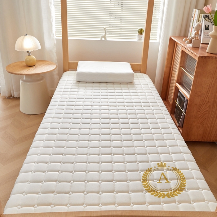 91家纺网 家纺一手货源 找家纺 希廷顿 2025春夏新款方格宿舍床垫单床垫 白色-方格-A+烫画