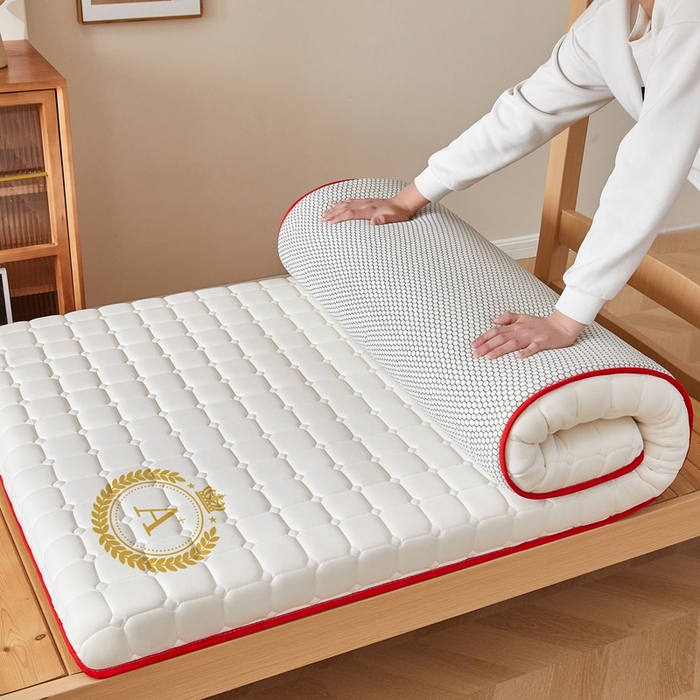 91家纺网 家纺一手货源 找家纺 希廷顿 2025春夏新款方格宿舍床垫单床垫 白色-方格-A+烫画