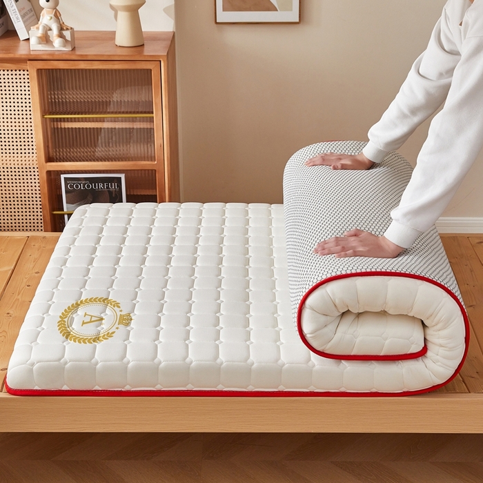 91家纺网 家纺一手货源 找家纺 希廷顿 2025春夏新款方格宿舍床垫单床垫 白色-方格-A+烫画