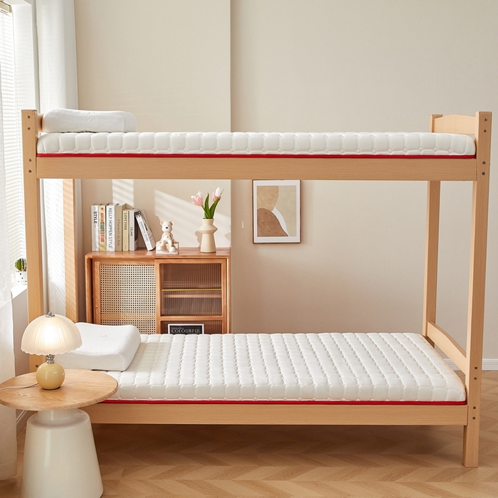 91家纺网 家纺一手货源 找家纺 希廷顿 2025春夏新款方格宿舍床垫单床垫 白色-方格-H烫画