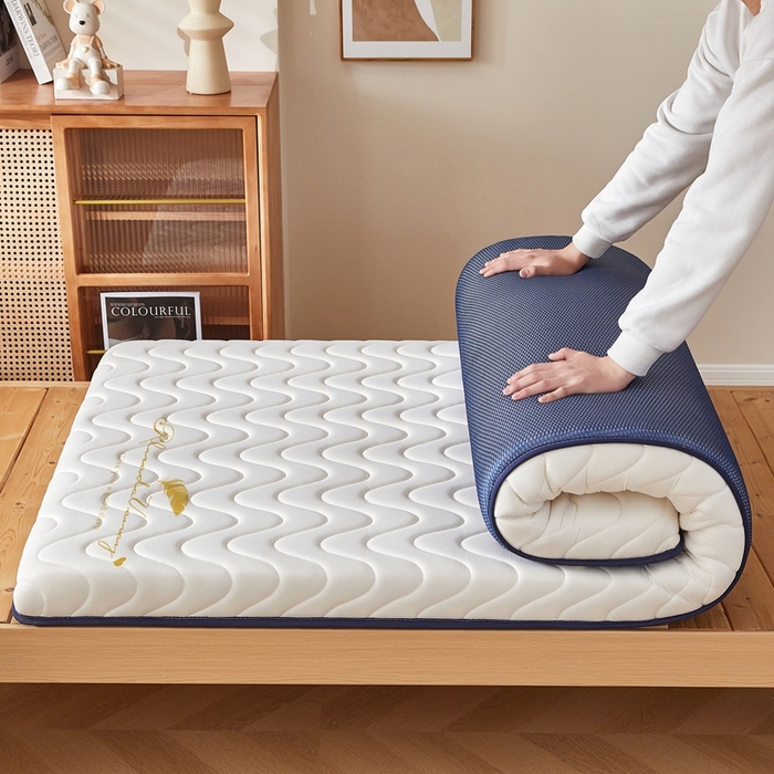 91家纺网 家纺一手货源 找家纺 希廷顿 2025春夏新款波浪宿舍床垫单床垫 白色-波浪-羽毛烫画