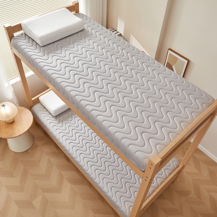 91家纺网 家纺一手货源 找家纺 希廷顿 2025春夏新款波浪宿舍床垫单床垫 浅灰-波浪