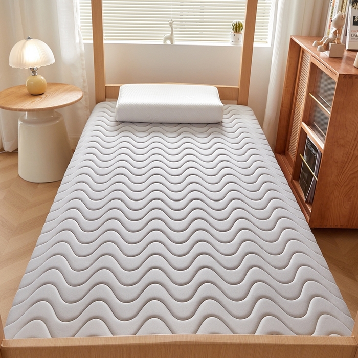 91家纺网 家纺一手货源 找家纺 希廷顿 2025春夏新款波浪宿舍床垫单床垫 浅灰-波浪