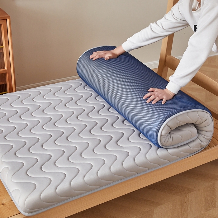 91家纺网 家纺一手货源 找家纺 希廷顿 2025春夏新款波浪宿舍床垫单床垫 浅灰-波浪