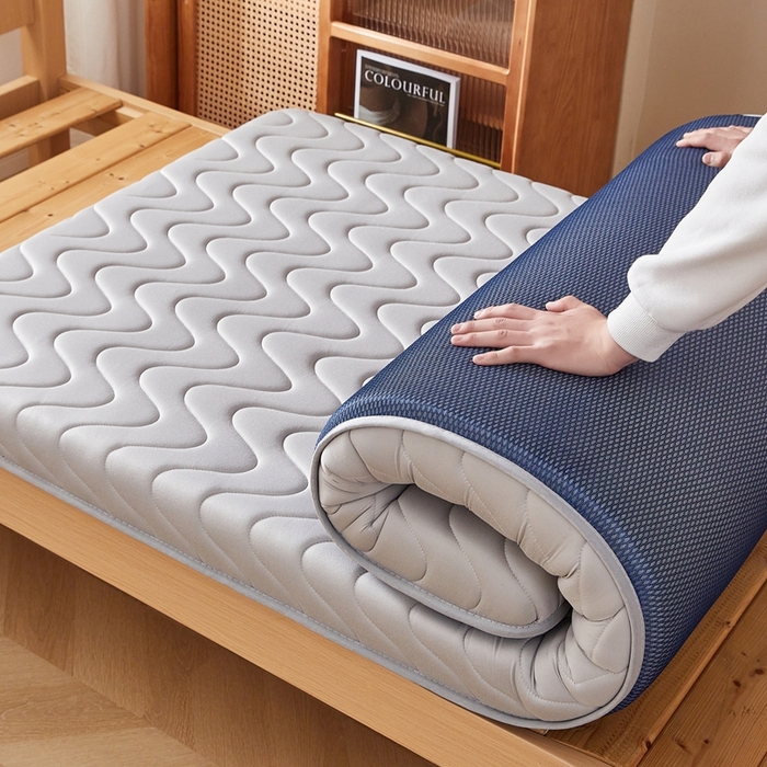 91家纺网 家纺一手货源 找家纺 希廷顿 2025春夏新款波浪宿舍床垫单床垫 浅灰-波浪