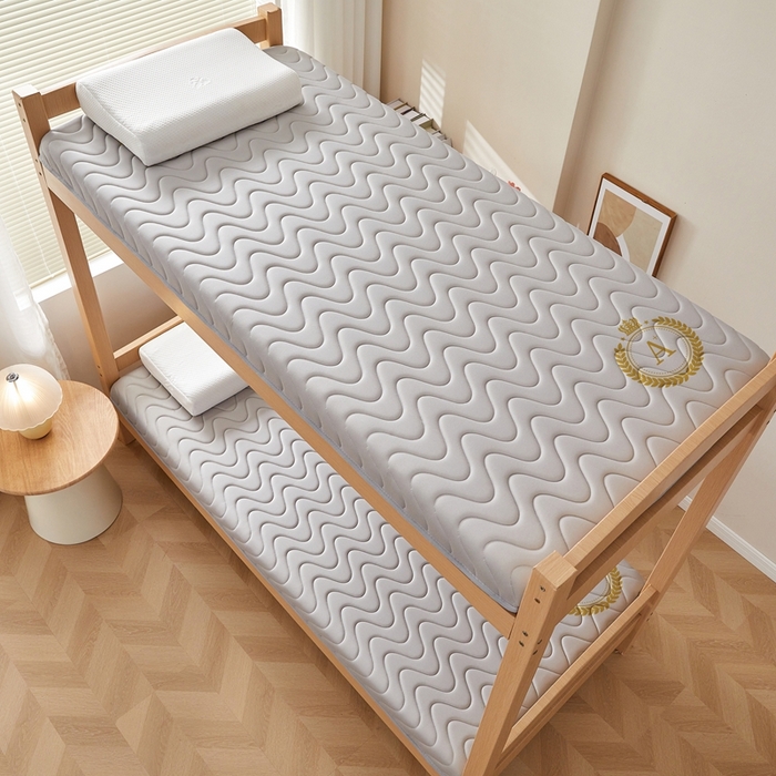 91家纺网 家纺一手货源 找家纺 希廷顿 2025春夏新款波浪宿舍床垫单床垫 浅灰-波浪-A+烫画