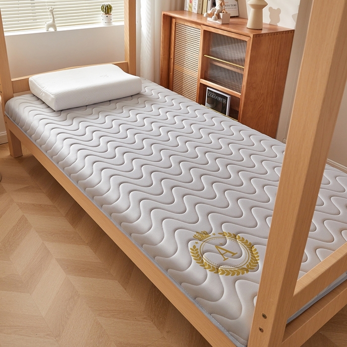 91家纺网 家纺一手货源 找家纺 希廷顿 2025春夏新款波浪宿舍床垫单床垫 浅灰-波浪-A+烫画