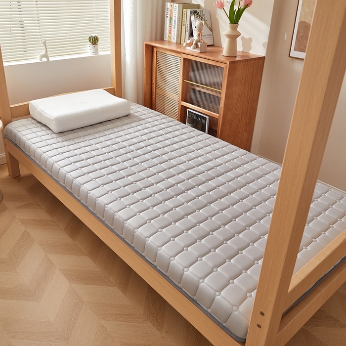 91家纺网 家纺一手货源 找家纺 希廷顿 2025春夏新款方格宿舍床垫单床垫 浅灰-方格