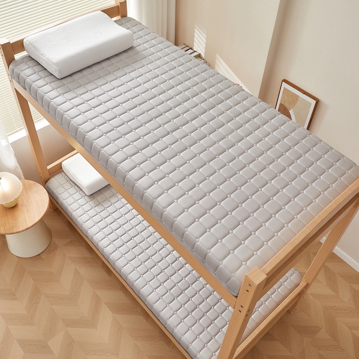 91家纺网 家纺一手货源 找家纺 希廷顿 2025春夏新款方格宿舍床垫单床垫 浅灰-方格