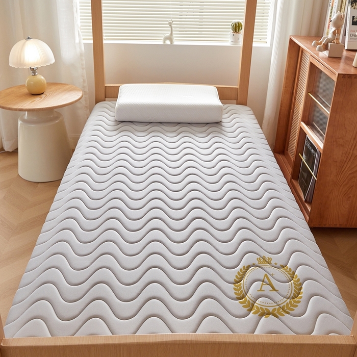 91家纺网 家纺一手货源 找家纺 希廷顿 2025春夏新款波浪宿舍床垫单床垫 浅灰-波浪-A+烫画