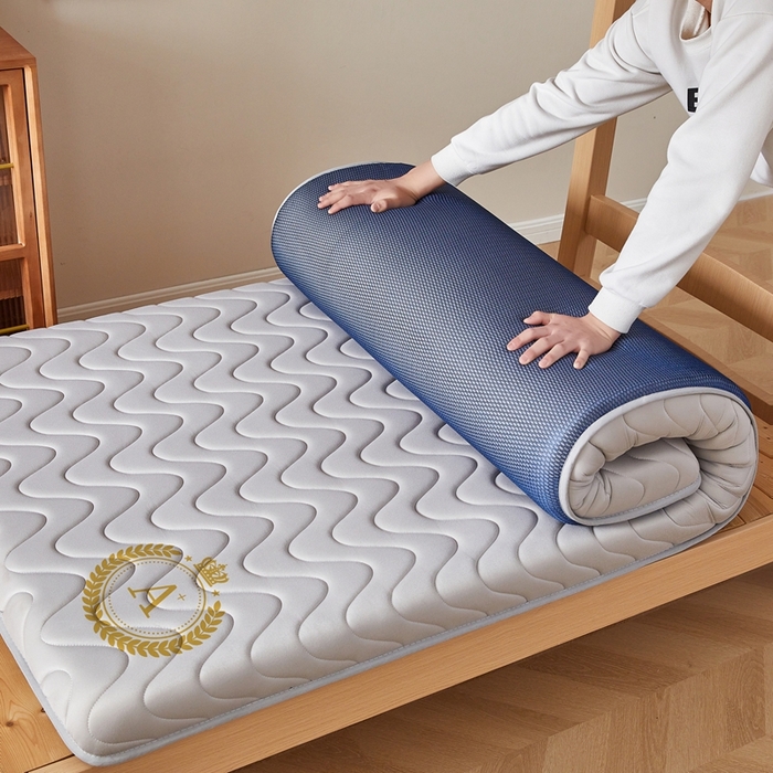 91家纺网 家纺一手货源 找家纺 希廷顿 2025春夏新款波浪宿舍床垫单床垫 浅灰-波浪-A+烫画