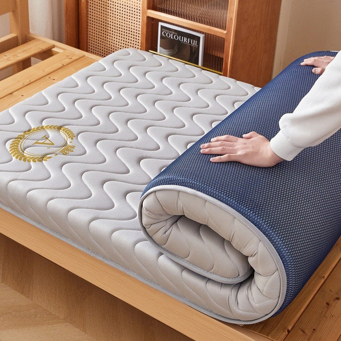 91家纺网 家纺一手货源 找家纺 希廷顿 2025春夏新款波浪宿舍床垫单床垫 浅灰-波浪-A+烫画