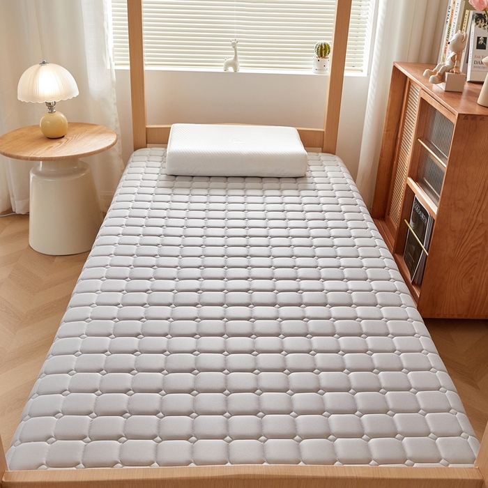 91家纺网 家纺一手货源 找家纺 希廷顿 2025春夏新款方格宿舍床垫单床垫 浅灰-方格