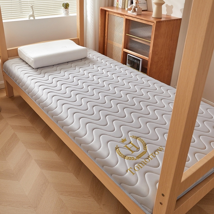 91家纺网 家纺一手货源 找家纺 希廷顿 2025春夏新款波浪宿舍床垫单床垫 浅灰-波浪-H烫画