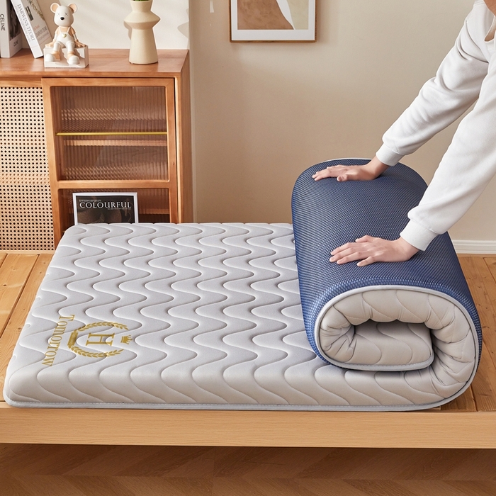 91家纺网 家纺一手货源 找家纺 希廷顿 2025春夏新款波浪宿舍床垫单床垫 浅灰-波浪-H烫画