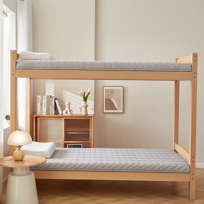 91家纺网 家纺一手货源 找家纺 希廷顿 2025春夏新款波浪宿舍床垫单床垫 浅灰-波浪-H烫画