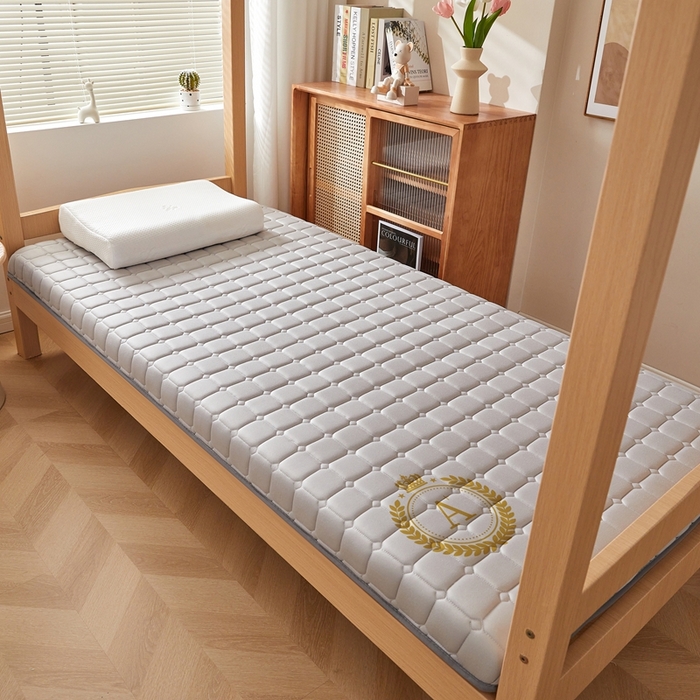 91家纺网 家纺一手货源 找家纺 希廷顿 2025春夏新款方格宿舍床垫单床垫 浅灰-方格-A+烫画